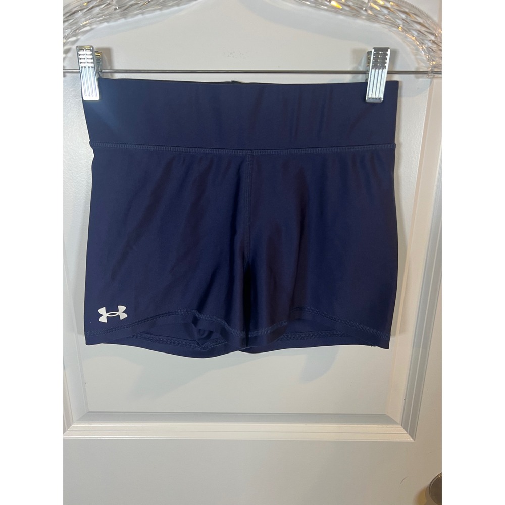 Under Armour Womens Compression Shorts HeatGear Navy Blue Medium